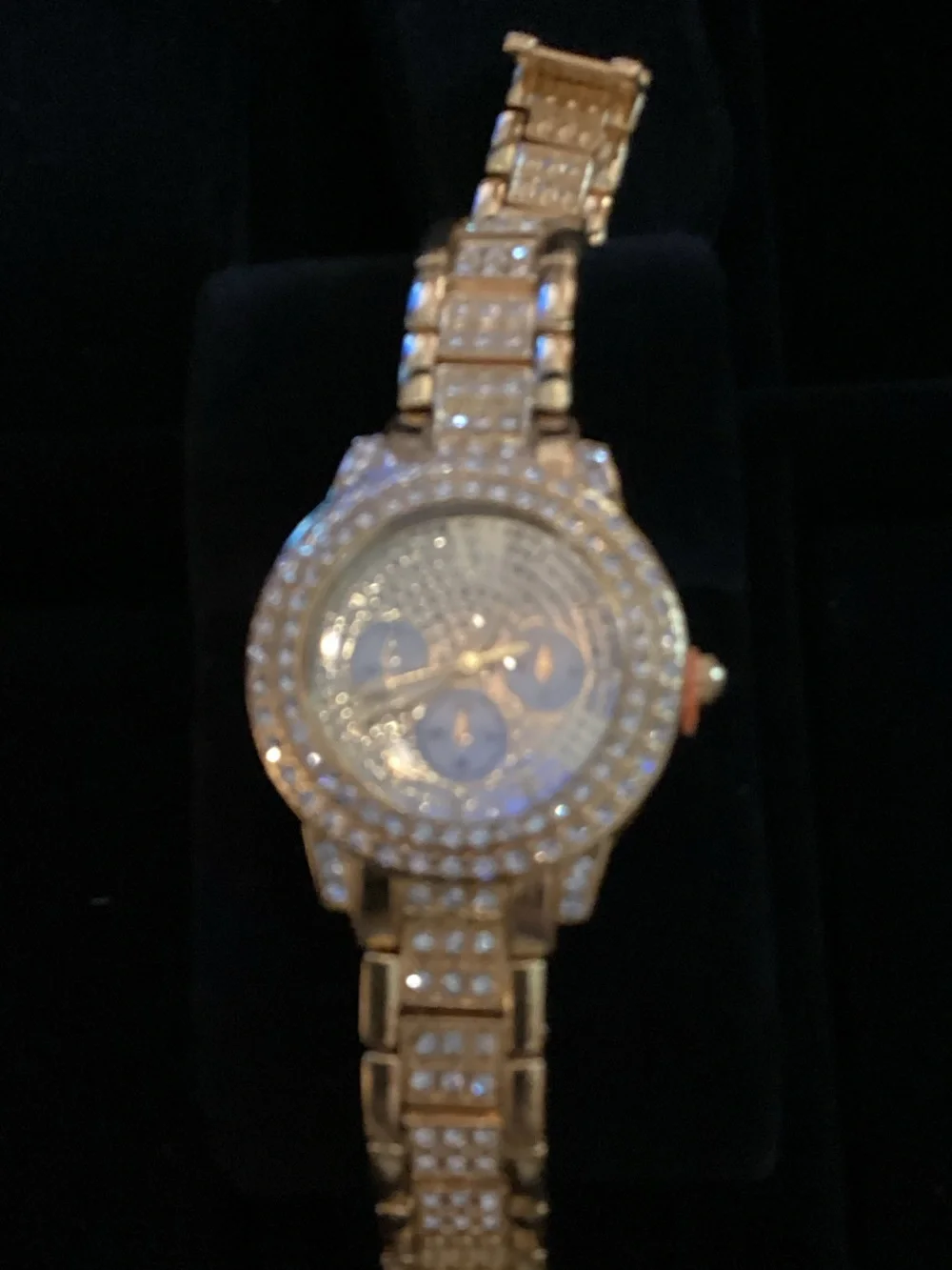 Women's Gold Crystal Accent Bracelet Watch